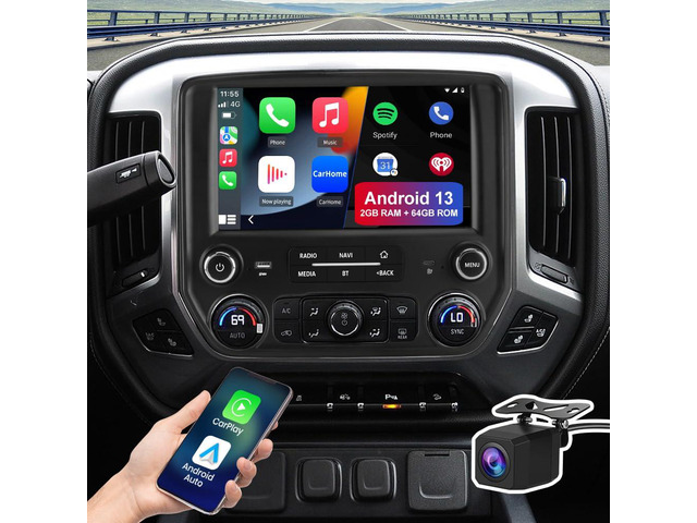 Android 13 Car Stereo for Chevy Silverado GMC Sierra 2014-2018 with Type-C 30W Fast Charging, 10.1 Inch Radio with Wireless CarPlay Android...