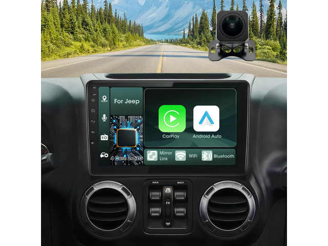 Car Radio Stereo for Jeep Wrangler JK 2007-2018 Grand Cherokee Patriot Compass Dodge Ram, Touch Screen Car Stereo with Bluetooth, Carplay, Android...