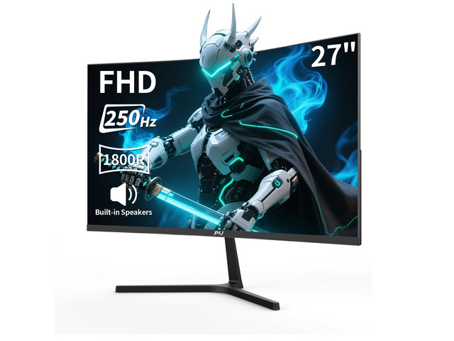 27 Inch Curved Gaming Monitor 250Hz FHD PC Screen Built-in Speakers 1920x1080p, 1800R Computer Monitor with FreeSync, DP, HDMI, Wall Mountable...