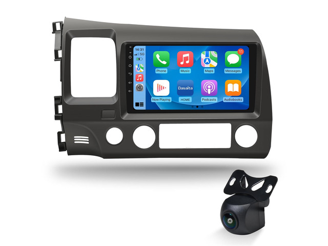 9' Car Stereo for Honda Civic 2007-2011 with AHD Reverse Camera Plug and Play Radio Receiver with Apple CarPlay & Android Auto, Bluetooth 5.0,...