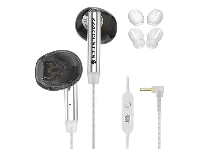 Duet Wired Earbuds with Mic, Dual Driver in Ear Earphone with 3.5mm Jack Noise Isolating, Low Profile HiFi Headphone, Clear Full-Range Audio Call...