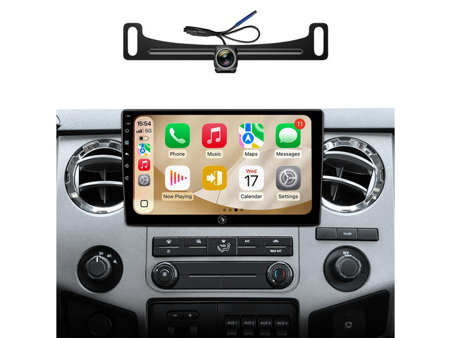 Car Stereo for Ford F150 2004-2008 F250 F350 Wireless CarPlay Auto Fits F250 F350 2008-2016, Fast Boot Linux QLED Touchscreen, 1080P Backup...