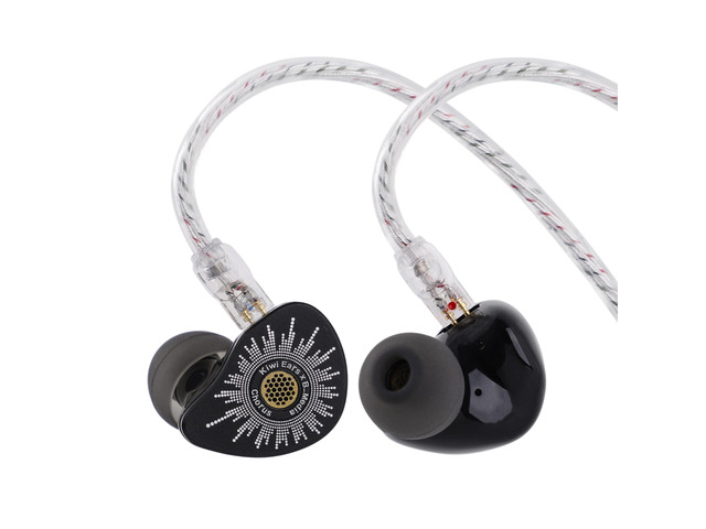 Kiwi Ears x B_Media: Chorus in Ear Monitor,DLC Diaphragm Dynamic Driver Wired Earbuds CNC Metal Faceplate IEM,with Dual Silver-Plated...
