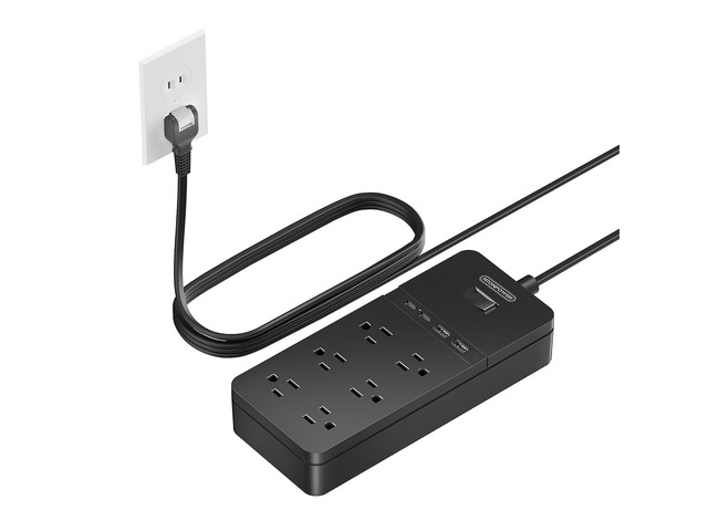 2 Prong Power Strip with 10ft Extension Cord, 2 Prong to 3 Prong Outlet Adapter with 6 Outlets 4 USB Ports(2 USB C), Wall Mount for Old House...