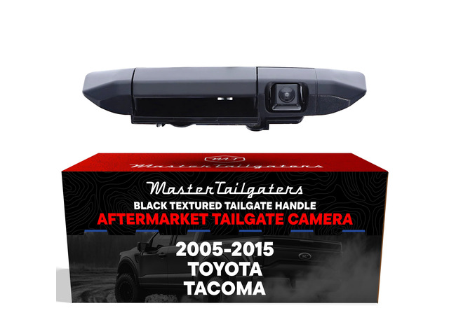 Black Tailgate Handle with Backup Camera Replacement for Toyota Tacoma (2005-2015) IP68 Waterproof Parking Grid Lines Available Easy to Install