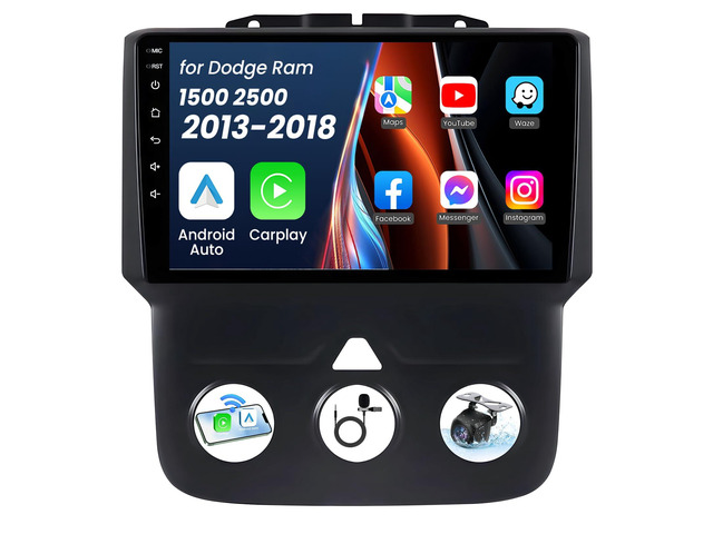 4GB RAM+64GB ROM Car Radio for Dodge Ram 1500 2500 2013-2018: 1280 * 800 Touchscreen Car Stereo Upgrade Wireless CarPlay Android Auto with Voice...