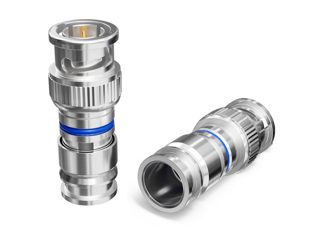 BNC Compression Connector for RG6 Coaxial Cable - Male RG6 BNC Connectors for Security Cameras, CCTV, SDI, HD-SDI - Coax Cable Ends 10 Pack