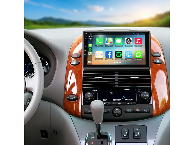 Android 13 Car Radio Stereo for Toyota Sienna 2004-2010, Wireless Carplay & Android Auto with 4G+64G Support Bluetooth/Voice Control/GPS/WiFi/Back-up...