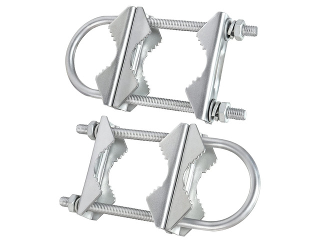 Double Antenna Mast Clamp V Jaw Block with U Bolts, Heavy Duty Mast to Mast Mount Bracket Kit for Outdoor Antenna 2 Sets