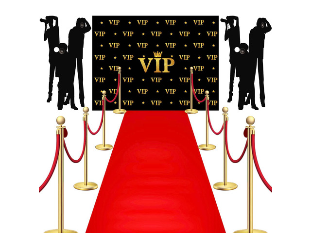 6.5 x 5 ft VIP Photography Backdrop Red Carpet Backdrop Film Movie Banner Paparazzi Props Party Accessory and Runner Red Carpet Runner 2.6 x 15 ft...