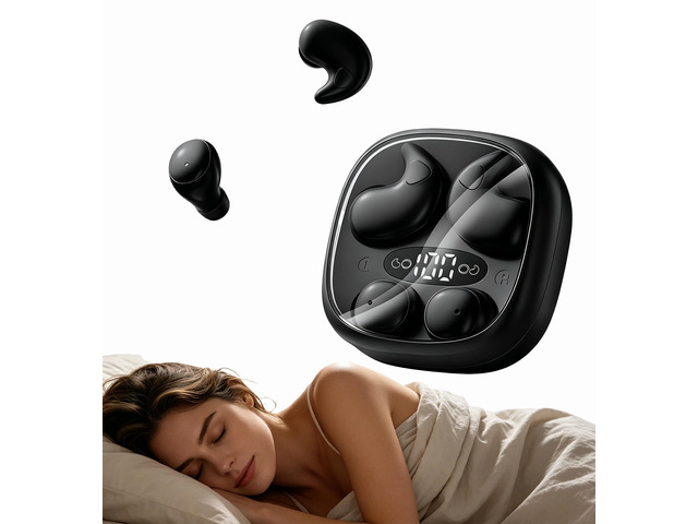 Flat Sleep Earbuds for Side Sleepers, Invisible Mini Earbuds for Small Ear Canals, Bluetooth 5.4, 66H Battery, Noise Blocking, Waterproof, LED...