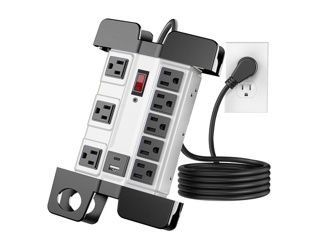 Heavy Duty Power Strip with USB 6FT, 2000 Joules, 15A/1875W 8 Outlets, Metal Surge Protector Power Strip, Wide Spaced, Wall Mount, Extension Cord...