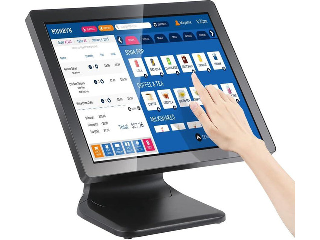 17-inch POS-Touch-Screen-Monitor, Multi-Touch Monitor, 400 nits True Flat Seamless Capacitive LED, VGA/HDMI Input for Office, POS, Restaurant, No...