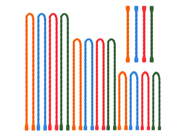 16 PCS Silicone Cable Ties Steel-Core Reusable Twist Ties Cable Tie Straps for Organizing Bundling and Holding All Purpose Bendable Cord Tie for...