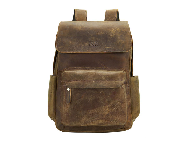 Leather Rucksack Backpack for Men Women Casual Travel Daypack 15.6 inch Laptop Bookbag