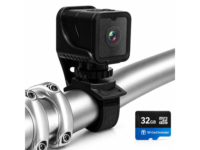 Ultra Light Action Camera 170° Wide Angle FHD 1080P Handlebar, Helmet, Bicycle, Outdoor Sports USB Rechargeable & Portable Bike Camera