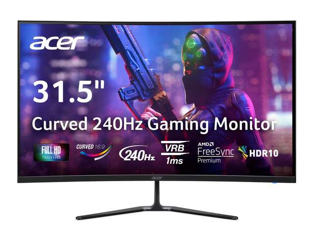 Nitro 31.5 Gaming Monitor Full HD 1920 x 1080 1500R 16:9 Curved AMD FreeSync Premium 240Hz Refresh Rate 1ms (VRB) 1 x Display Port 1.4...