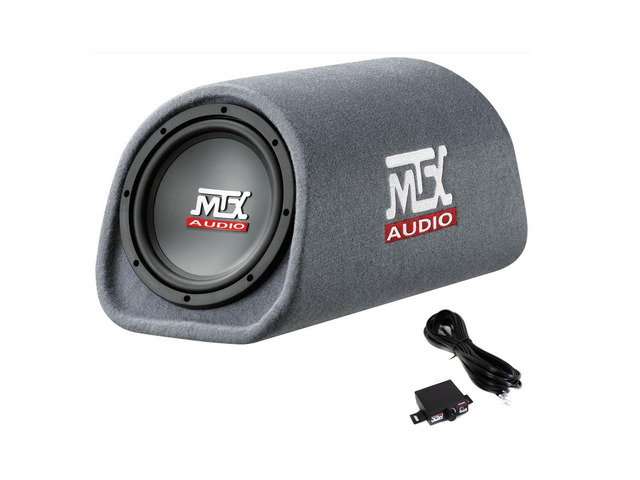 Audio RT8PT 8 Inch 240 Watt Car Loaded Universal Powered High Performance Amplified Tube Box Vented Subwoofer Enclosure, RCA Connectivity