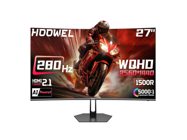 27 Inch 280Hz 240Hz Curved Gaming Monitor WQHD Curved Monitor 2Ã—HDMI 2.1, 1Ã—DP1.4, Fast VA 1ms 134% sRGB 1500R AI Crosshair PIP/PBP (G27F1Q Pro,...
