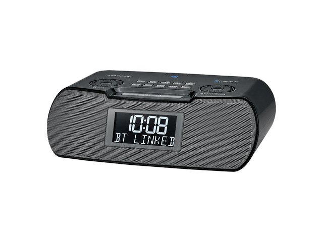 Sangean RCR-20 AM/FM Clock Radio with Bluetooth, Aux-in, USB Phone Charging, Digital Tuning, Battery Backup, Black