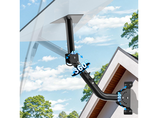 Gen 3/Standard 4/4X Adjustable Starlink Mount, 360Â°Rotation, 180Â° & 45Â°Tilt Heavy-Duty Metal Starlink Pole Mount Kit, Easy Installation,...