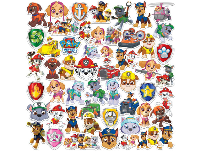 PAW Patrol 50ct Vinyl L Deluxe Stickers Variety, Tablet, Indoor/Outdoor