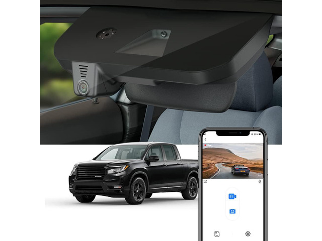 4K Dash Cam Suitable for Honda Ridgeline 2017-2026 RT RTS Trail Sport Black Edition RTL (DZ-0337), OEM Look, UHD 2160P Video, WiFi & APP, Loop...