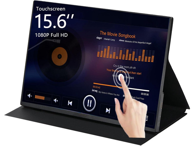 15.6' Touchscreen Portable Monitor FHD 1080P IPS/HDR Laptop Screen Extender for Gaming and Computer Display, Travel Monitor with Speaker Compatible...