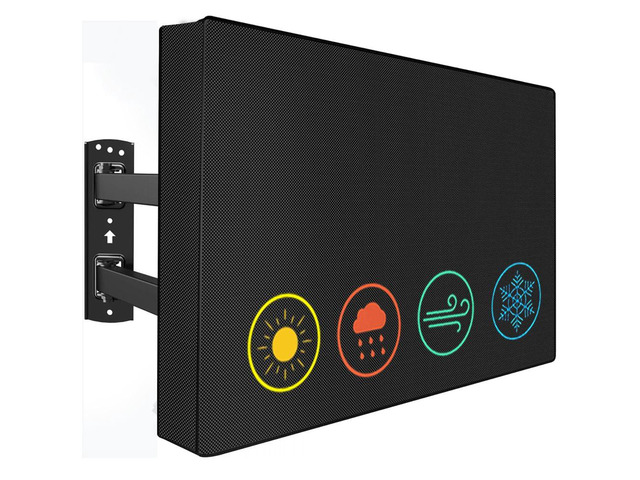 Waterproof Outdoor TV Covers for 55 to 58 inches Outside TV, 600D Thick Fabric TV Screen Protector Cover with Remote Control Pocket - Size 55''W x...