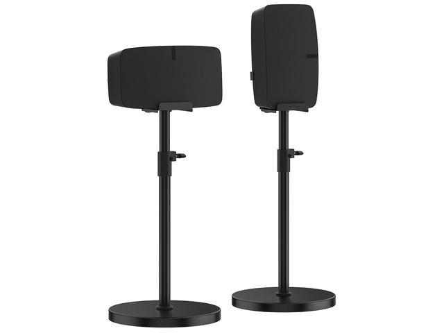 Pair of Height Adjustable Speaker Stand for Sonos Five & Play 5 Speaker Support Vertical & Horizontal - Heavy-Duty Floor Stand for Sonos Play 5 Gen...