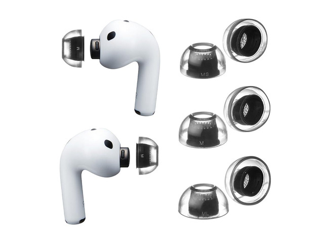 Crystal AirPods Pro 3 Ear Tips, Secure-Fit Silicone Replacement Tips Grippy Surface for Active Lifestyle, Hypoallergenic Silicone, Compatible...