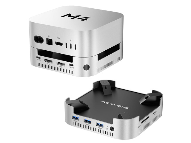 40Gbps Mac mini M4 Dock & Stand with Dual-Bay NVMe SSD Enclosure Aluminum DP Hub for Mac mini M4 and M4 Pro 2024, 4K60Hz DP, 3X10G USB A, PD 30W,...