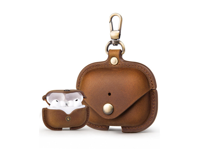 Charging Case Cover for Apple Airpods Pro 3 (2025). Handcrafted Fully, Crazy Horse Cowhide Leather Vintage Case. Protective Portable Shockproof...