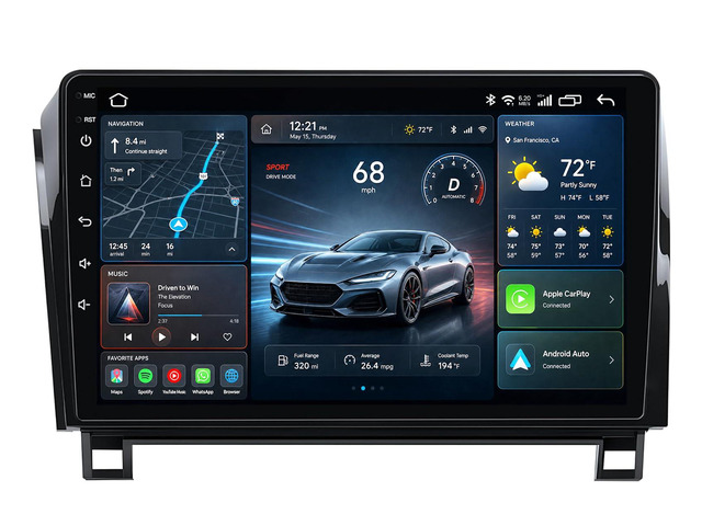 for Toyota Tundra 2007-2013 Sequoia 2008-2018 Radio Stereo Upgrade: Wireless CarPlay Android Auto, 10.2 Inch 1280x800 IPS Head Unit, Bluetooth 5.0...