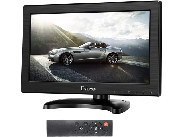 12' Inch TFT LCD Monitor with AV HDMI BNC VGA Input 1366x768 Portable Mini HD Color Screen Display with Built-in Speaker