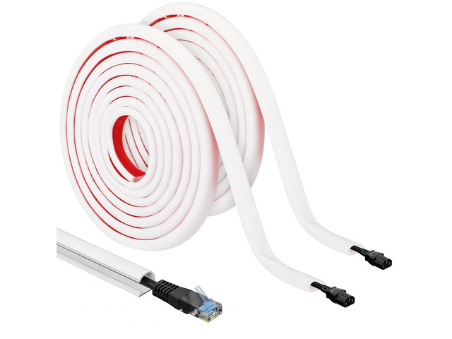 2 Pcs Silicone Wall Wire Hider, 10 ft Each, Self-Adhesive Flexible Cord Hider Wall, Side Open Wire Covers Electric Cord Cover for Mounted TV Home...