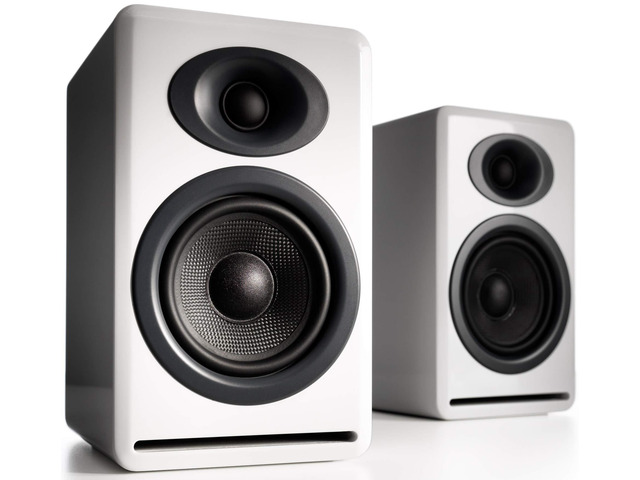 P4 Passive Bookshelf Speakers Compact Home Stereo Speakers for Amplifiers, Turntables and Music Listening - White
