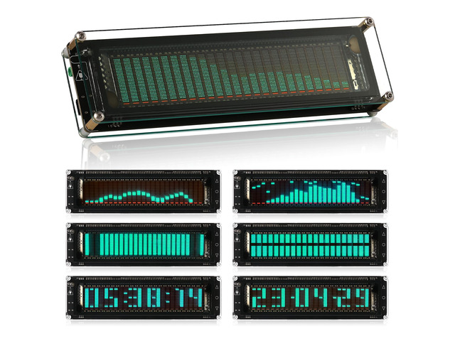 Nobsound AK2515 Pro Audio Spectrum Analyzer with VFD Display, MIC Input & Advanced AGC - Precise Sound Level Meter for Musicians and Audio Enthusiasts