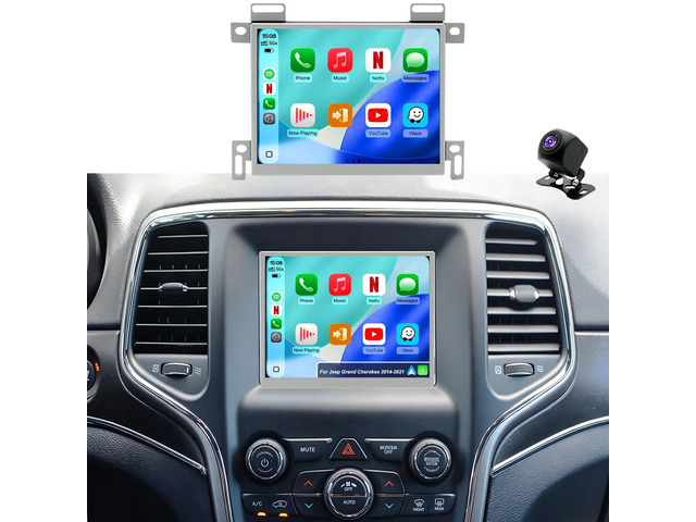 5GWifi Upgrade Radio for Jeep Grand Cherokee 2014-2021, Dodge RAM 1500 2500 2013-2018, Challenger 2015-2023, Gladiator Wrangler JL Touch Screen...