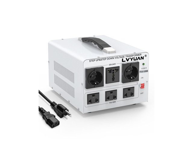 5000W Voltage Transformer Power Converter Step Up 110V to 220V, Step Down 220V to 110V, 110/120 Volt - 220/240 Volt