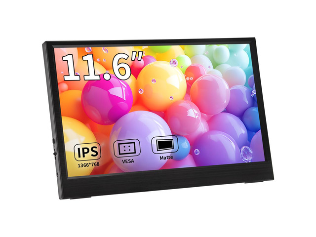 11.6 Inch Portable Monitor, 1366x768 HD IPS Small HDMI Display, Dual USB-C, Low Power External Screen for Laptop PC Mac Switch Rasp Pi Xbox,...