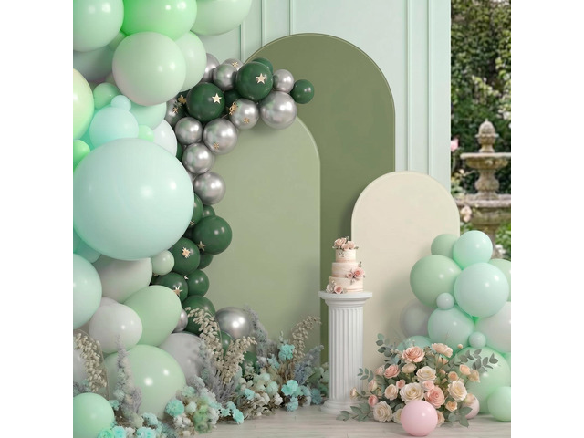 Set of 3 Wedding Arch Cover 4ft, 5ft, 6ft Fabric Arch Backdrop Cover Double Sided Fitted Spandex for Baby Shower Birthday Party Decoration, Frame...
