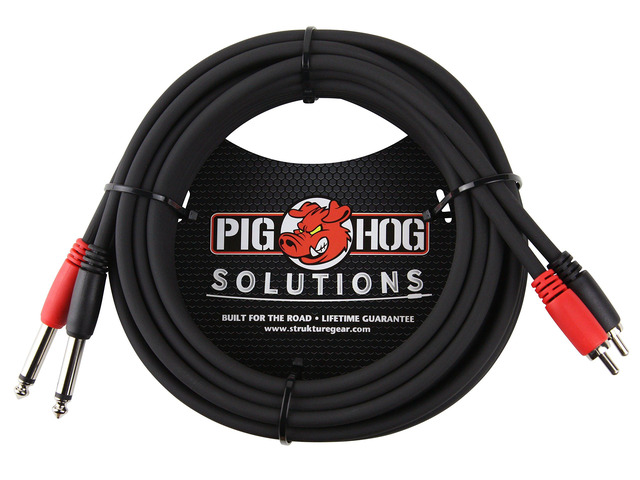 PD-R1415 Dual RCA (Male) to Dual 1/4' Mono (Male) Cable, 15 Feet