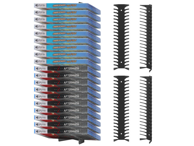4 Pack Wall Mount DVD Storage Shelf for CD & Video Game Case, Holds 72 Disc Heavy-Duty Metal CD Rack for PS5 PS4 Xbox Switch - Floating DVD Media...