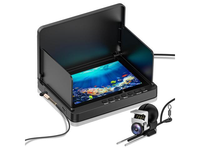 Underwater Fishing Camera, 5 Inch IPS LCD Screen Fishing Camera w/Infrared Night Vision, 6000mAh Ice Fishing Camera, Portable Fish Finder w/100ft...