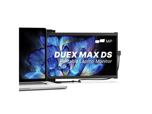 Mobile Pixels Max DS Portable Monitor for Laptops (2026 Upgraded) 14.1' Full HD IPS Laptop Screen Extender, USB C/HDMI Powered Plug and Play,...