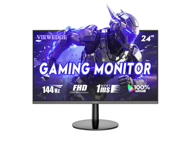 24 Inch Gaming Monitor 1080p 144hz, VA 1ms FHD Computer Monitor 100% sRGB, Bluelight Filter, HDMI & VGA Port, Support Wall Mount