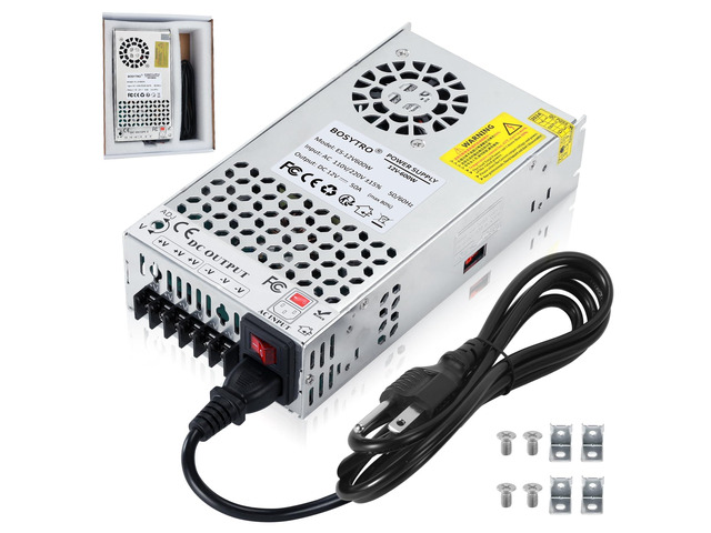Upgraded 12V DC Power Supply 600W 50A AC to DC Converter Switching Power Supply for Led Strip, Motor Pump, CCTV, 3D Printer, Electronic...