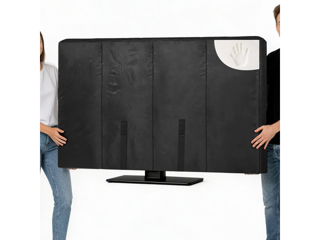 Waterproof Oxford TV Cover for Moving 0.25 Inch Thick Tear Resistance Screen Protector Cover Fits 60'-65' TV with Foam Filling and Bottom Strap for...