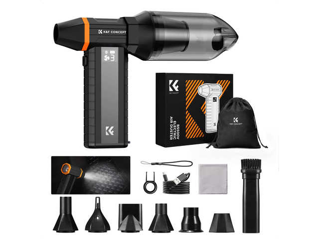 Blower and Suction 2 in 1 Screen Display Compressed Air Duster 10000AH,LED Light,Super Wind Power,Brushless Motor First Gear for 150 Mins,for...